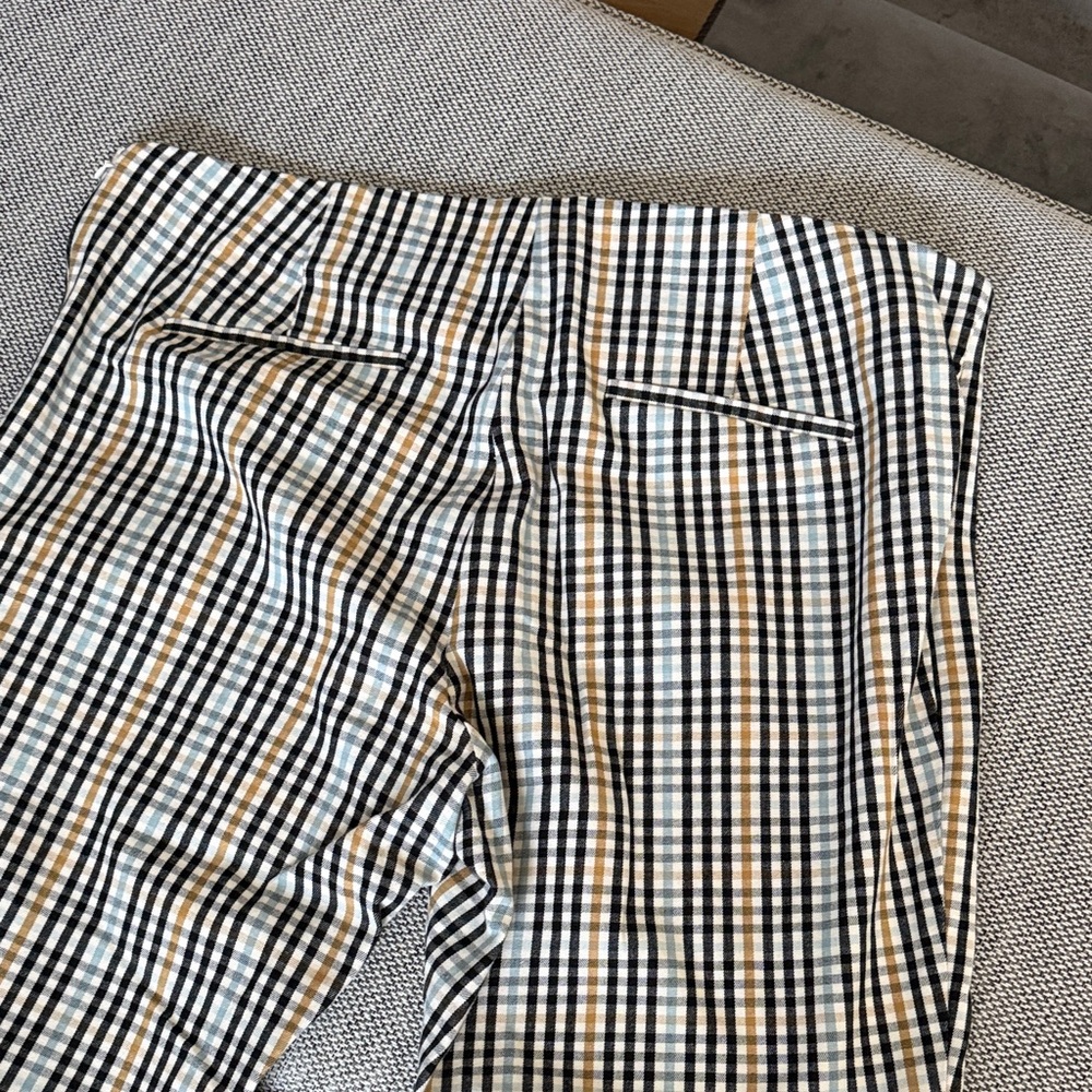 Checked Gingham Stretch Pants in Black, White, Blue,& Camel - Picture 7 of 10